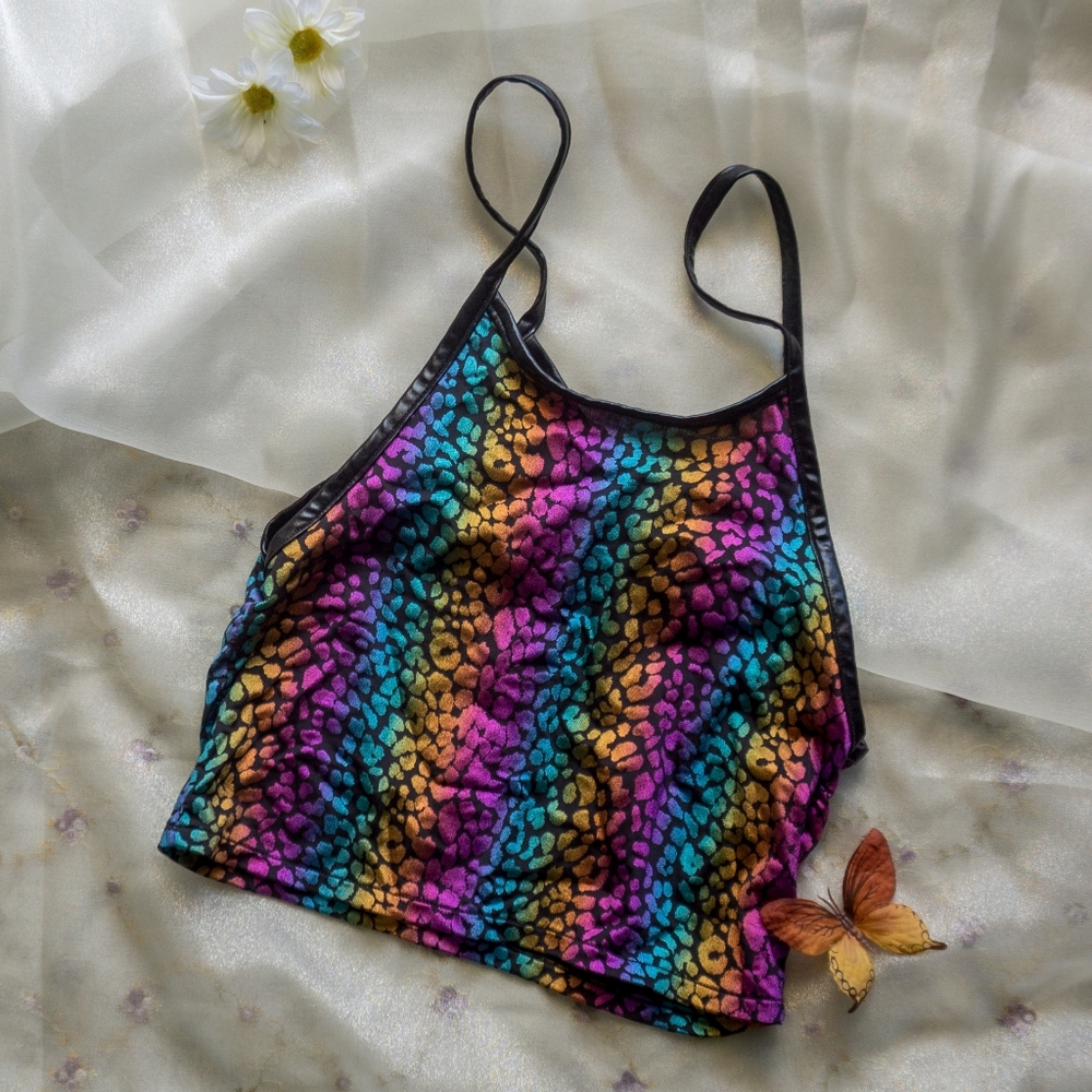 Handmade rainbow leopard print